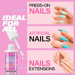 GEL PARTY used to attach press-on nails for durable, long-lasting hold