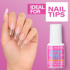 GEL PARTY bottle in a purse for on-the-go emergency nail fixes