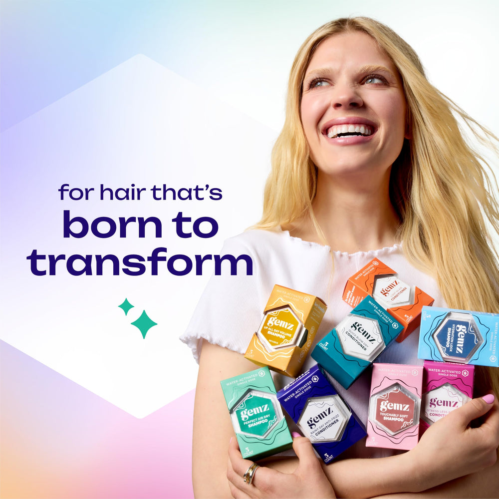 gemz shampoo paired with conditioner showing complementary results