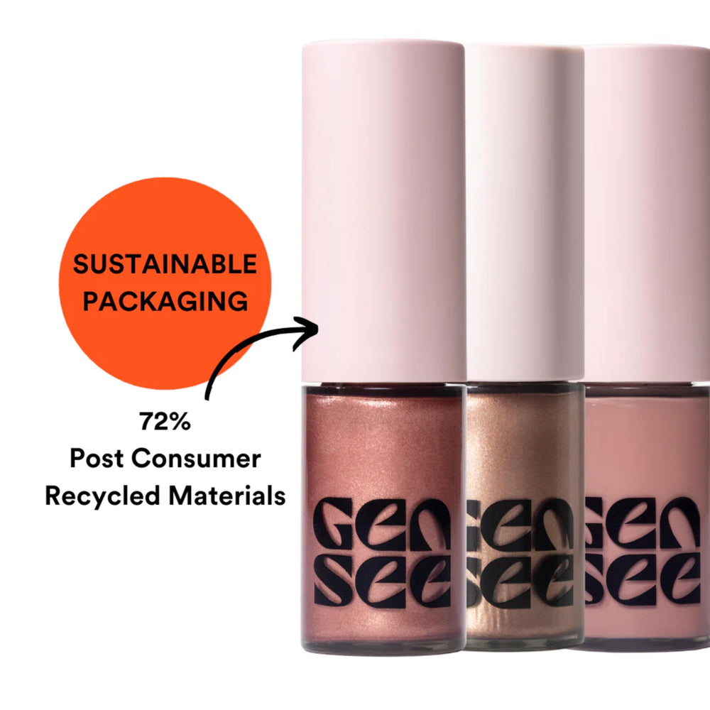 GEN SEE bottle held in hand showing compact size and travel-friendly benefit