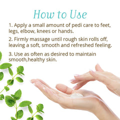 Gena on bathroom shelf with towel, suggests spa-quality at-home pedicure benefit