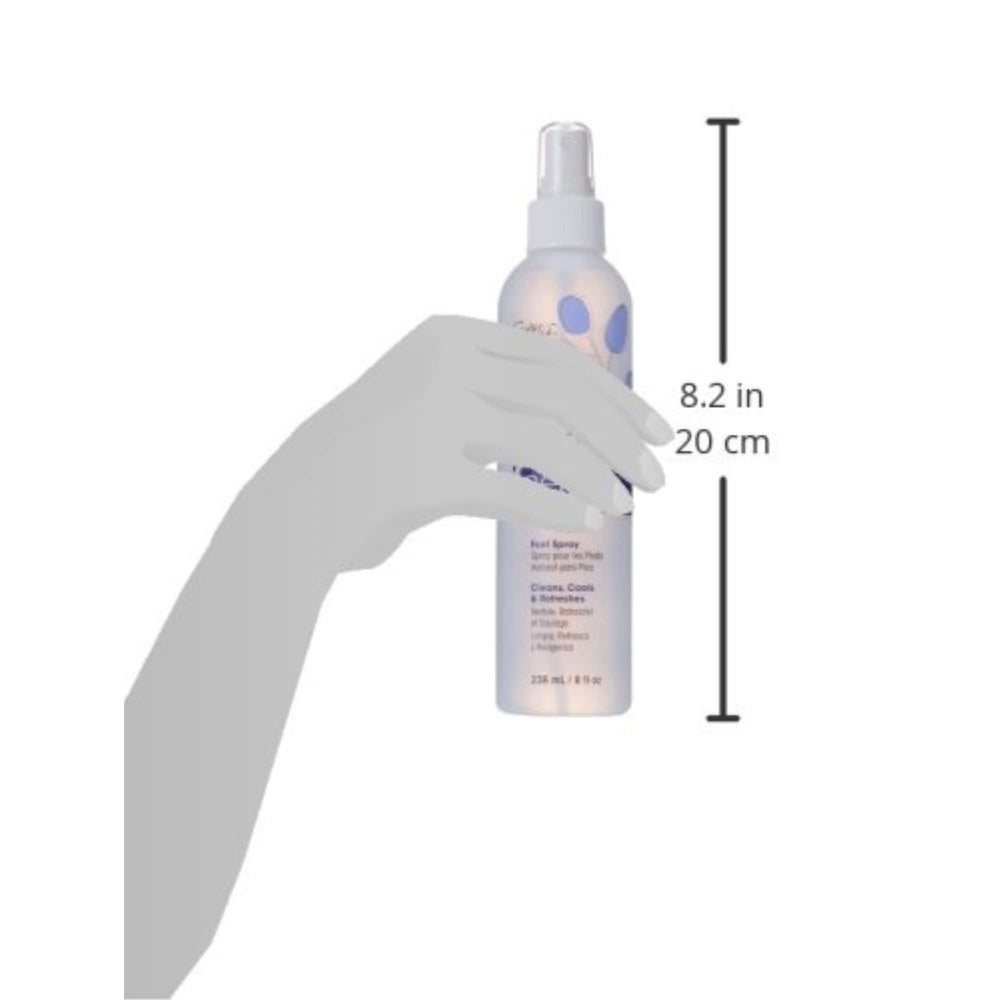 Gena Pedi-Septic being sprayed on foot providing cooling freshness after activity