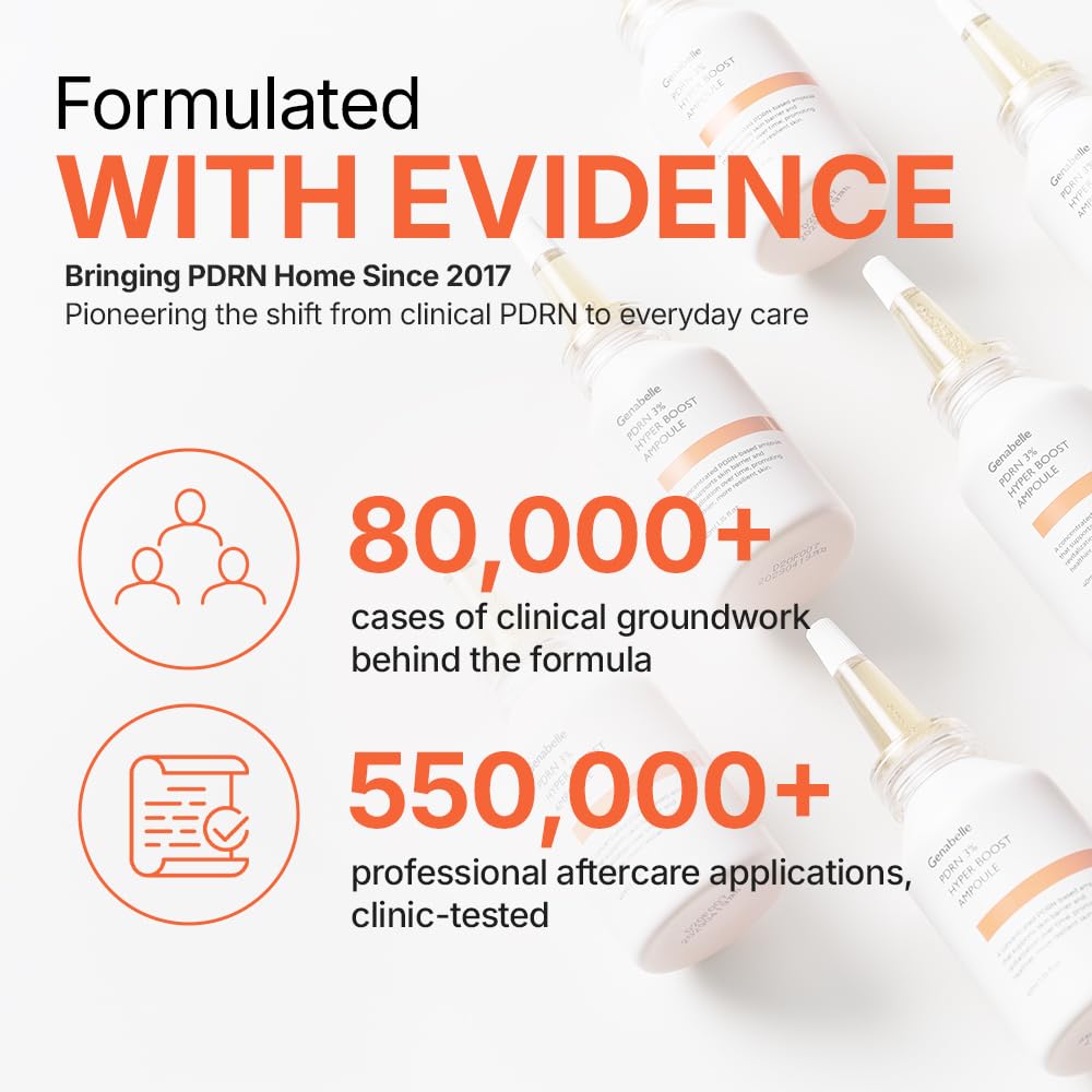 Genabelle serum spread on skin on a glass surface demonstrating quick absorption benefit