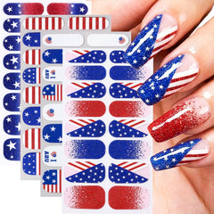 Generic brand front packaging showing patriotic nail stickers and easy use benefit