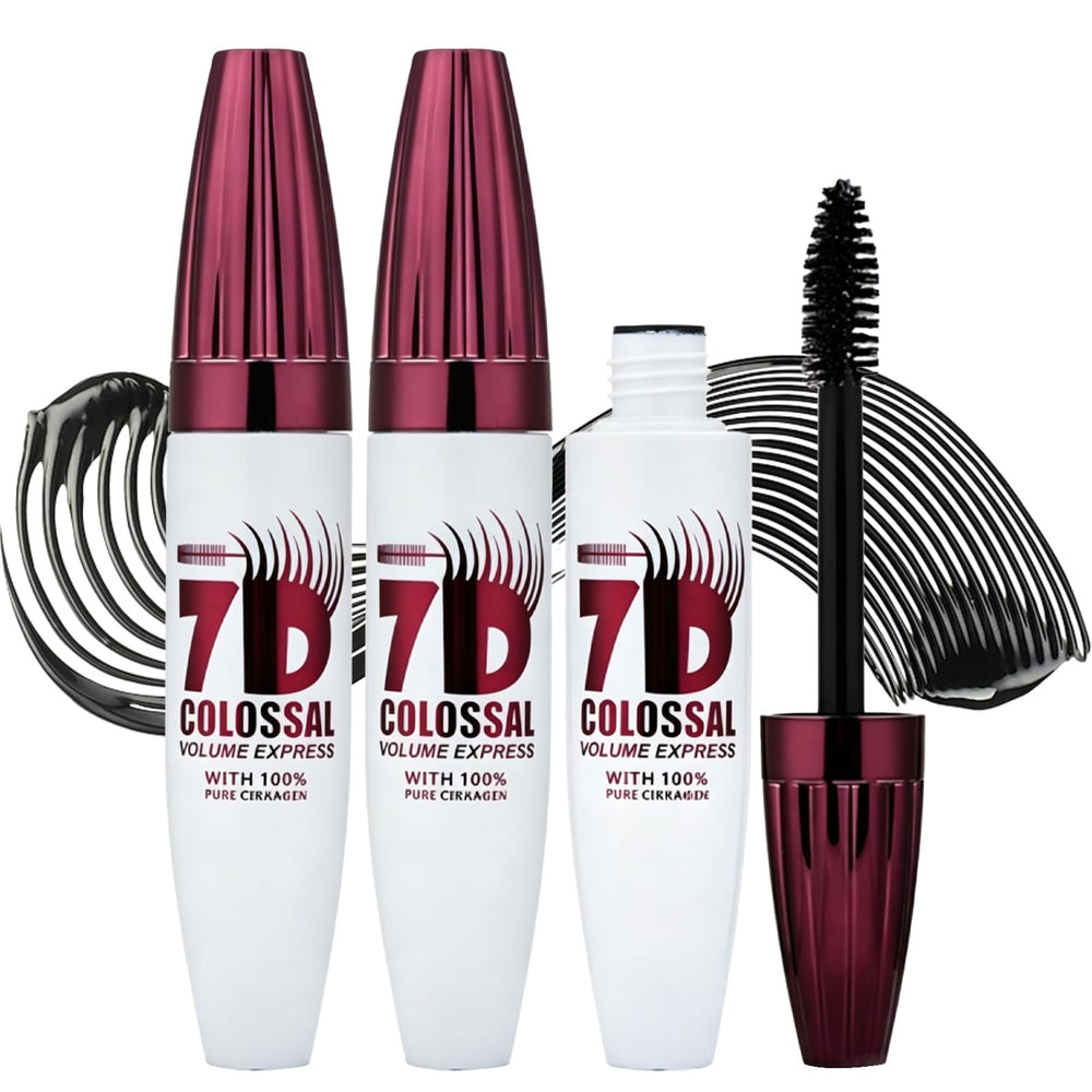 Generic 7D mascara front packaging showing product and bold finish
