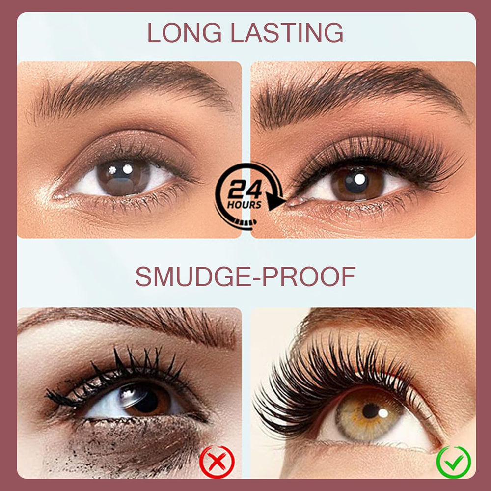 Generic 7D mascara swiped texture detail on skin showing smooth, clump-free formula benefit