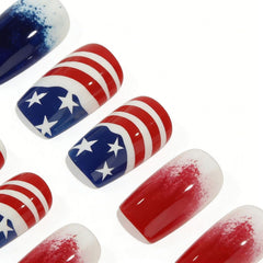 Generic brand hand wearing the nails at an event showing polished patriotic style