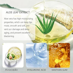 Generic model applying serum to lips to show ease of use and hydration