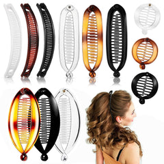 Generic banana clip front packaging shows set and colors, ready to style