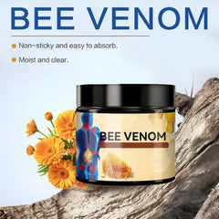 Generic bee venom cream texture close-up highlighting smooth, non-greasy gel
