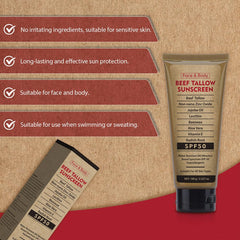 Generic beef tallow sunscreen zinc oxide powder next to balm showing mineral protection benefit