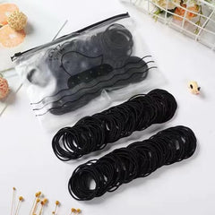 Generic bundled hair ties in travel pouch, portable and organized