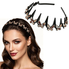 Generic butterfly headband front view showing champagne sparkle and elegant design benefit