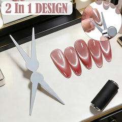 Generic magnet hovering over nail showing rapid cat eye effect benefit