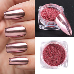 Generic finished chrome manicure demonstrating mirror shine and salon look
