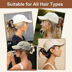 Generic clip securing thick hair illustrating non-slip reliable hold