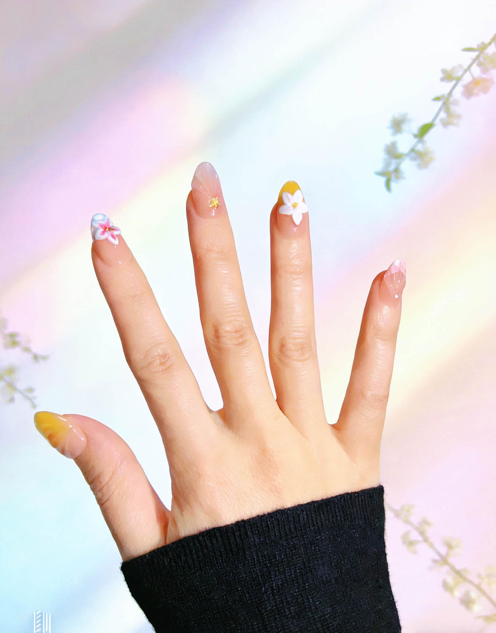 Generic close-up of ombre finish and 3D decor for natural look