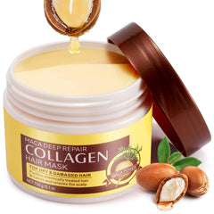 Generic collagen hair mask front jar showing brand and size benefit deep hydration