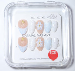 Generic contents with adhesive tabs, file, cuticle stick for easy application