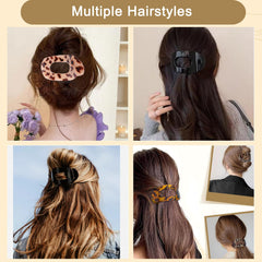 Generic flat hair clip in use creating a half-up style with neat hold