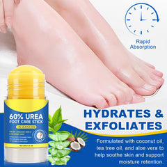 Generic applying stick to heel demonstrating targeted hydration benefit