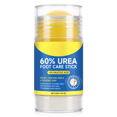 Generic front packaging of foot cream stick showing compact portable benefit