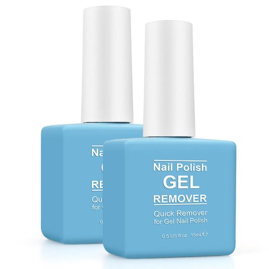 Generic gel nail polish remover front packaging showing compact 2-pack benefit