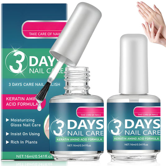 Generic bottle front packaging showing keratin nail oil benefits