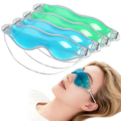 Generic brand front packaging showing four reusable eye masks for convenient relief
