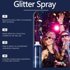 Generic glitter applied in hair showing sparkly hairstyle benefit