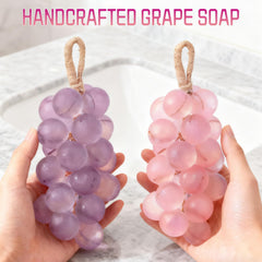 Generic grape soap beside coin showing scale and compact gift size