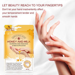 Generic hand mask being worn during treatment demonstrating easy application benefit