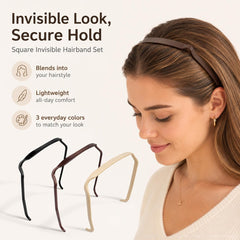Generic headband rounded edge detail reduces discomfort and prevents scalp pinching