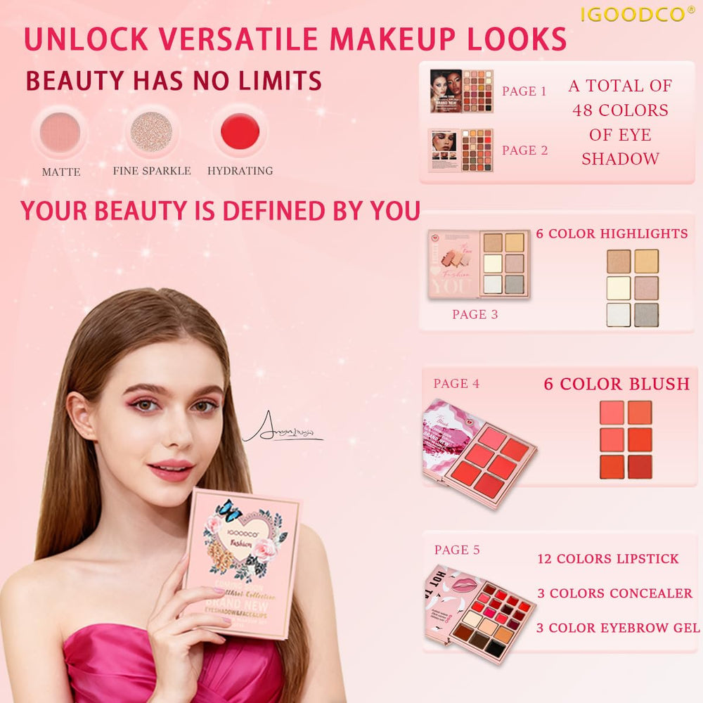 Generic IG3057 close-up of eyeshadows, blendable shades for layered looks