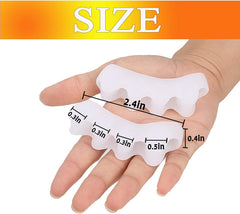 Generic brand separator fitted on child's foot in sock showing gentle spacing for comfort