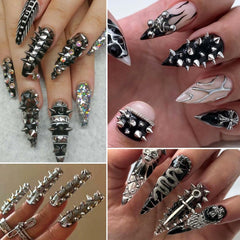 Generic festival manicure using studs for bold, standout decorative effect