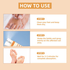 Generic lifestyle image applying spray to toenails for daily nail care