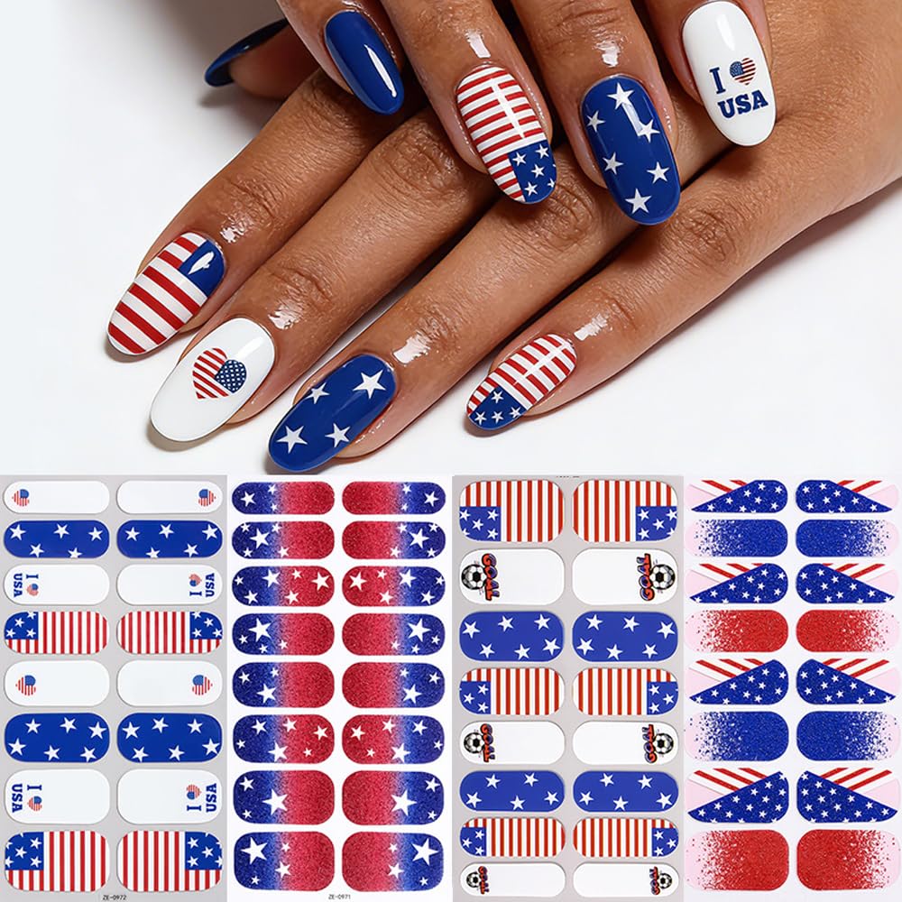 Generic lifestyle image at a summer party with matching patriotic nails, festive ready