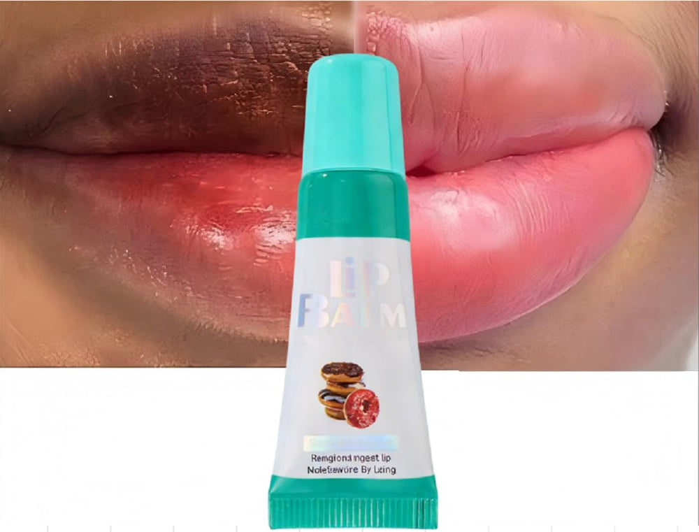Generic lip balm front jar showing product and brand, highlighting moisturizing benefit
