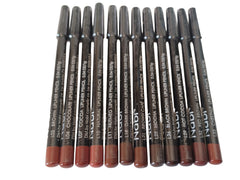 Generic 12-piece lip liner set front packaging showing assorted brown shades for versatile looks