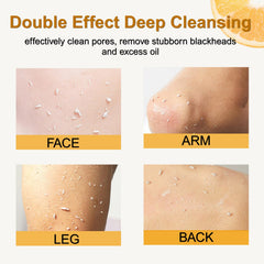 Application of Generic orange gel on face demonstrating pore-cleansing action