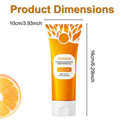 Lifestyle bathroom scene with Generic orange gel demonstrating daily routine