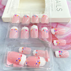 Generic colorful pattern detail on nail emphasizing unique accent and eye-catching style