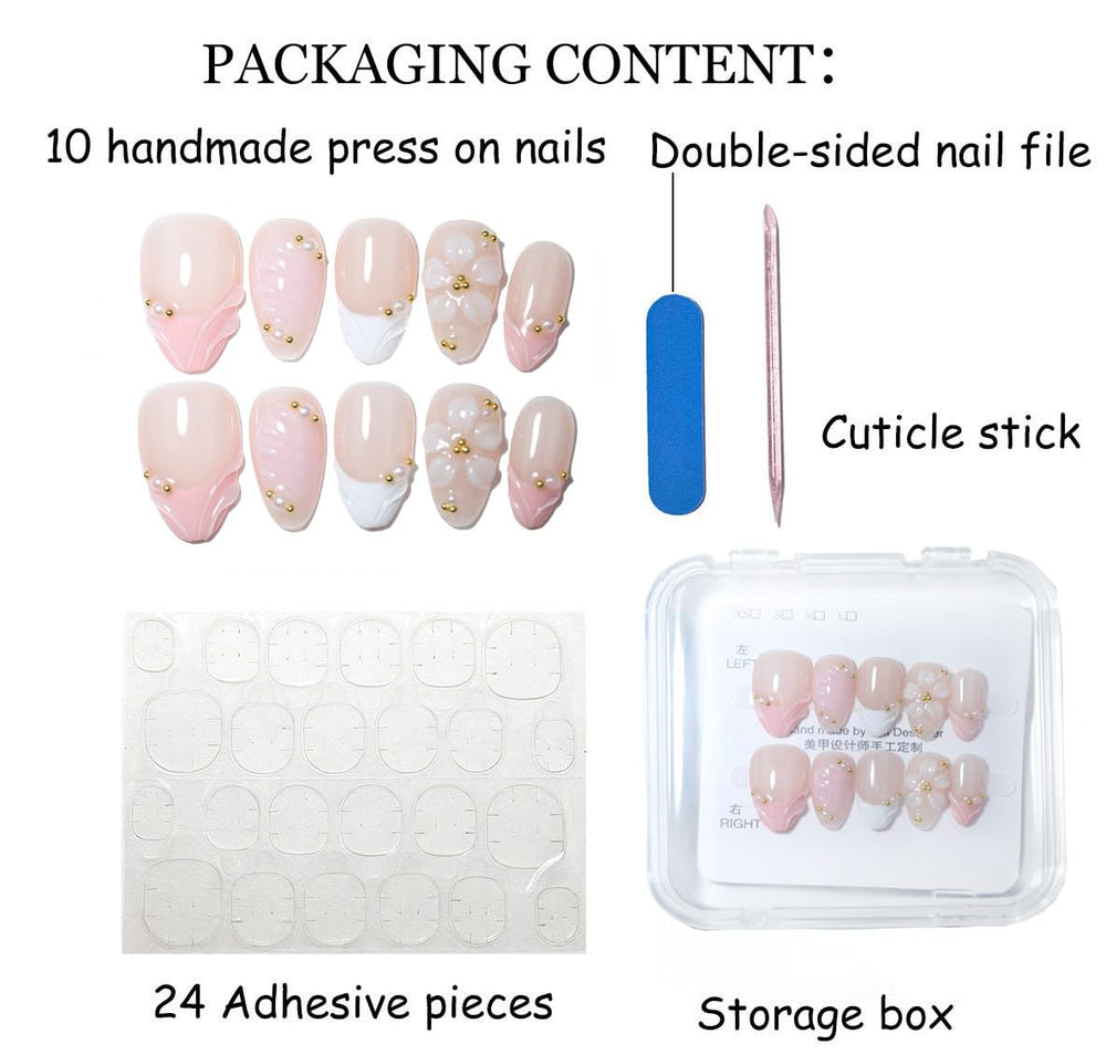 Generic brand nails worn by bride demonstrating almond shape and sparkle benefit: event-ready look