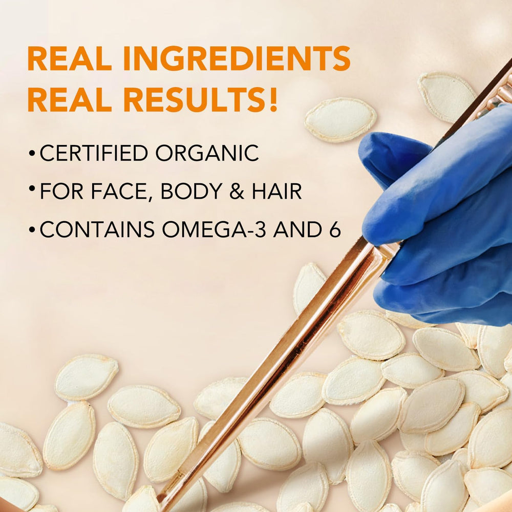 Generic pumpkin seed oil cuticle application on nails, softens and hydrates cuticles