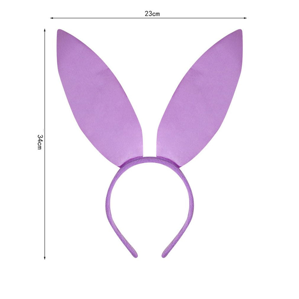 Generic purple bunny ear headband fabric close-up highlights durable texture and comfortable fit
