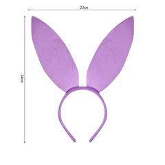 Generic purple bunny ear headband fabric close-up highlights durable texture and comfortable fit