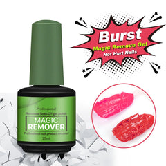 Generic remover in use on fingernail cracking polish for easy, foil-free lift