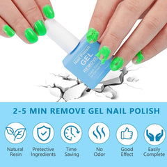Generic product in use on gel nails demonstrating quick removal benefit