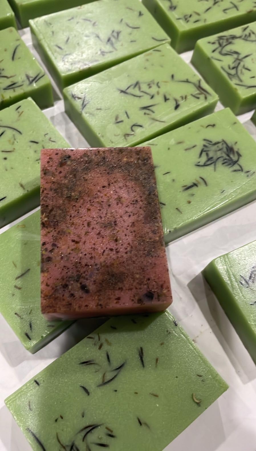 Generic rosemary soap placed in a bathroom setting to inspire daily practice
